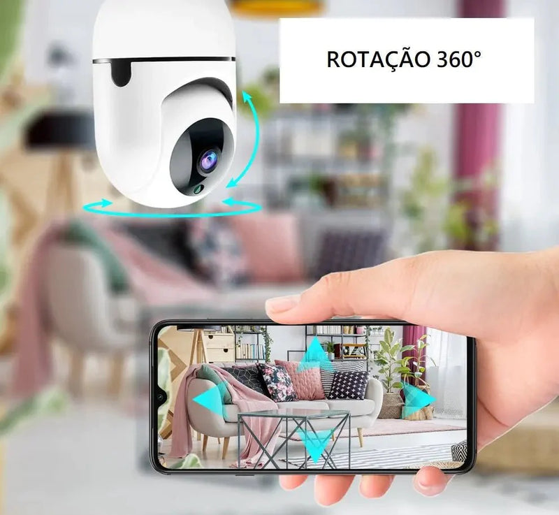 Câmera de Segurança Wi-Fi Full HD Com Zoom Sem Fio